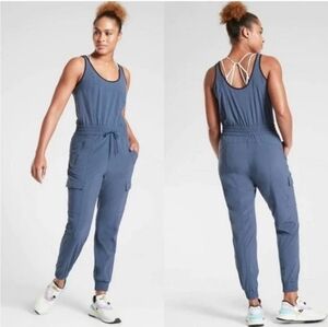 Athleta Upbound Jumpsuit Size Medium Blue